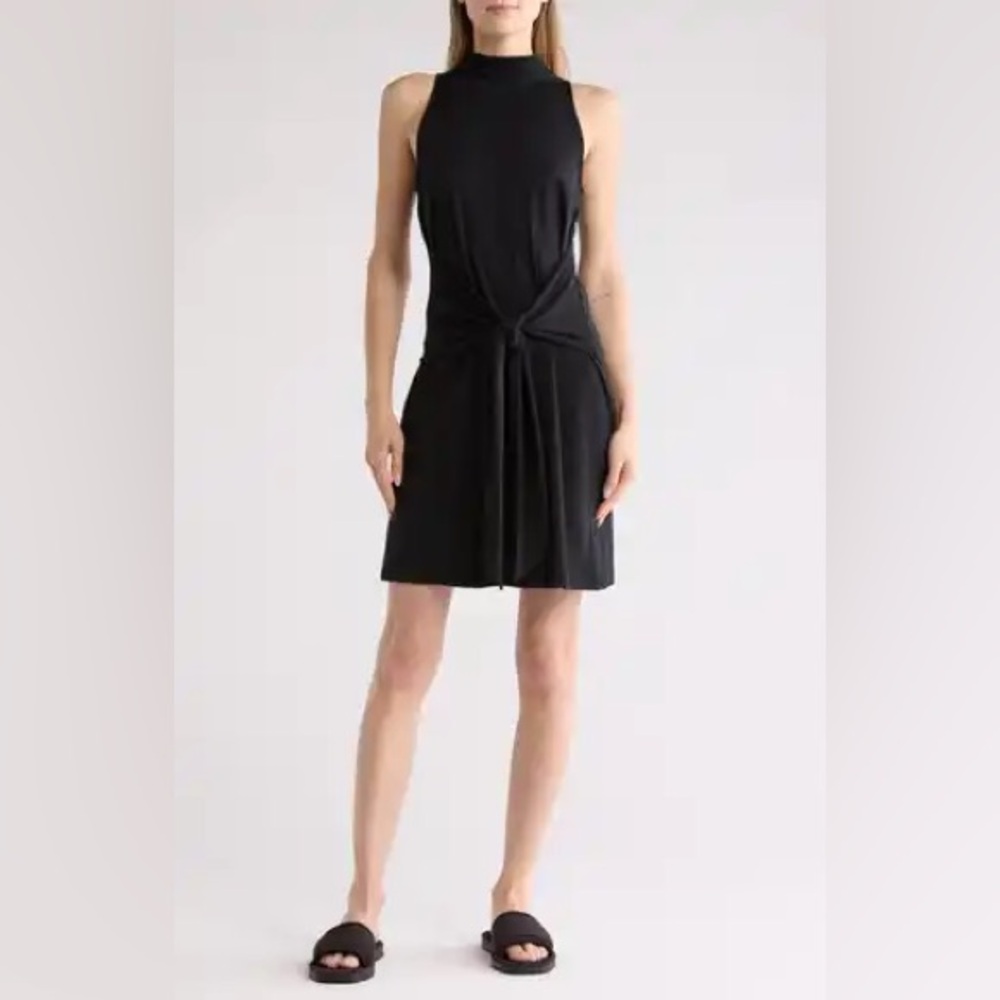 NEW Vince Smocked Shirt Dress Black 100% Pima Cotton Sz M